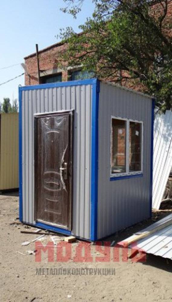Пост охраны размером 2х1,5х2,7 м, утепленный, с одним окном (A2836)
