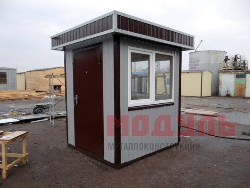 Пост охраны размером 2х2х2,7 м, утепленный с окнами на три стороны (A2839)