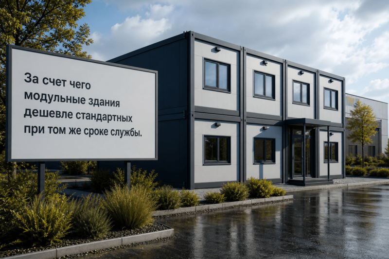 За счет чего модульные здания дешевле стандартных при том же сроке службы